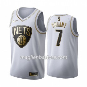 Maglia NBA Brooklyn Nets Kevin Durant 7 Nike 2019-20 Bianco Golden Edition Swingman - Uomo